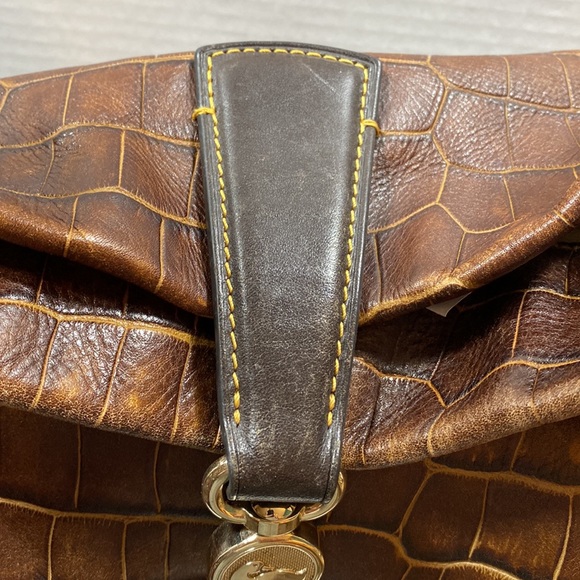 Dooney & Bourke vintage brown leather reptile print - Picture 3 of 16